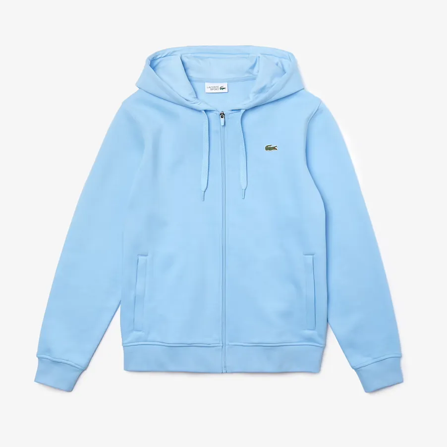 Lacoste Men’s SPORT Lightweight Bi-material Hoodie & Fleece Tennis Sweatpants Baby Blue
