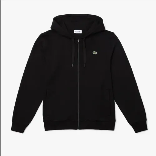 Lacoste Men’s SPORT Lightweight Bi-material Hoodie & Fleece Tennis Sweatpants - Black