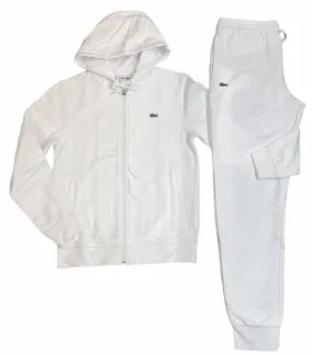 Lacoste Men’s SPORT Lightweight Bi-material Hoodie & Fleece Tennis Sweatpants - White Sh9626 51