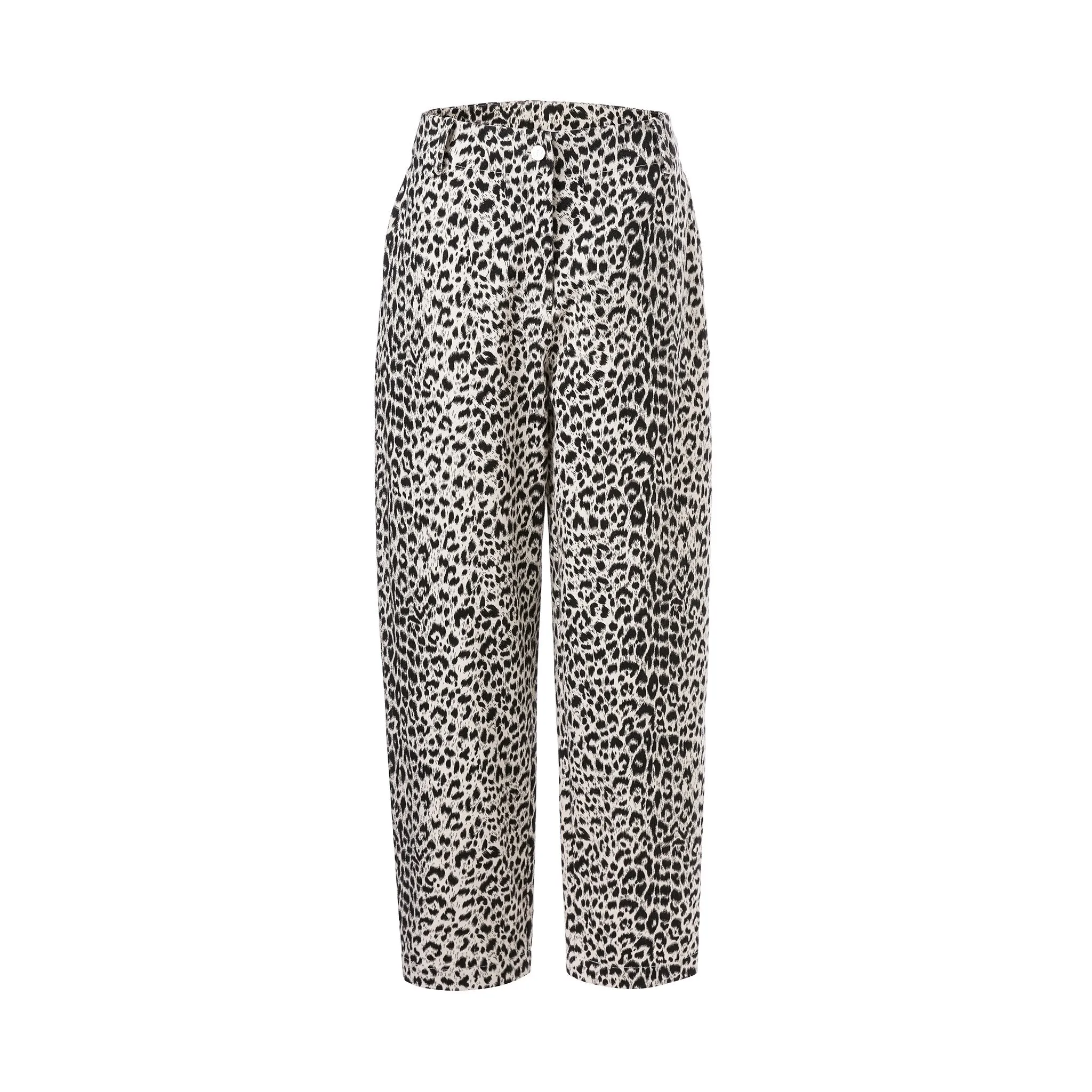 Leopard Print Tapered Trousers