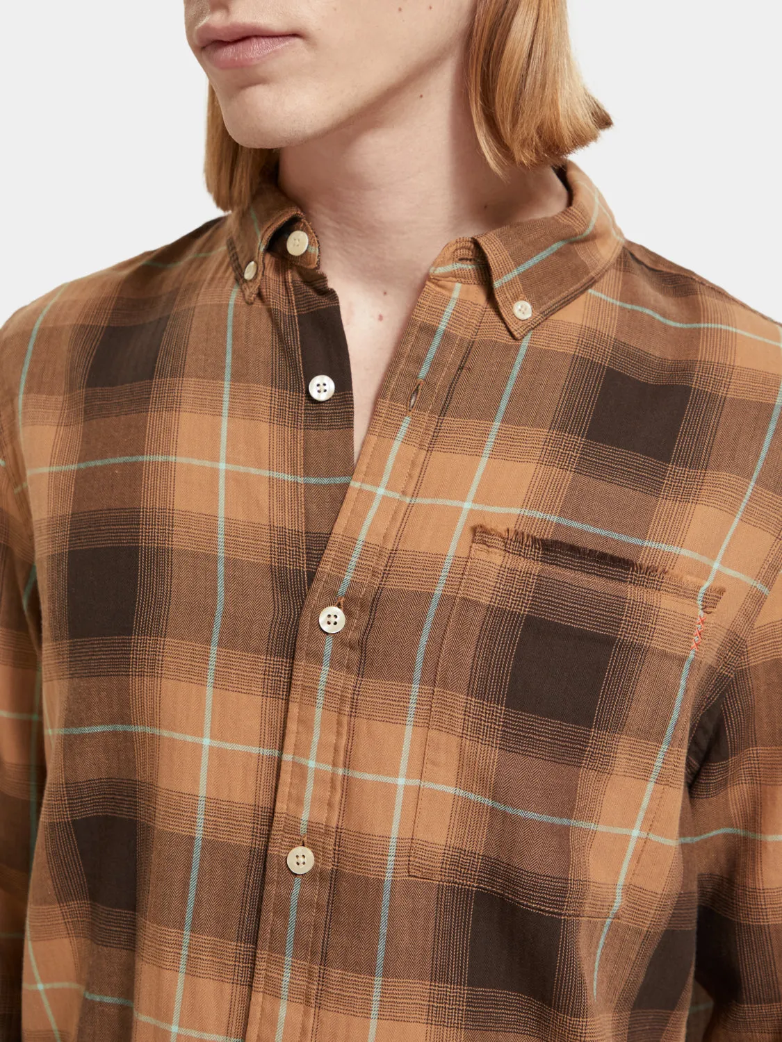 Lightweight herringbone shirt