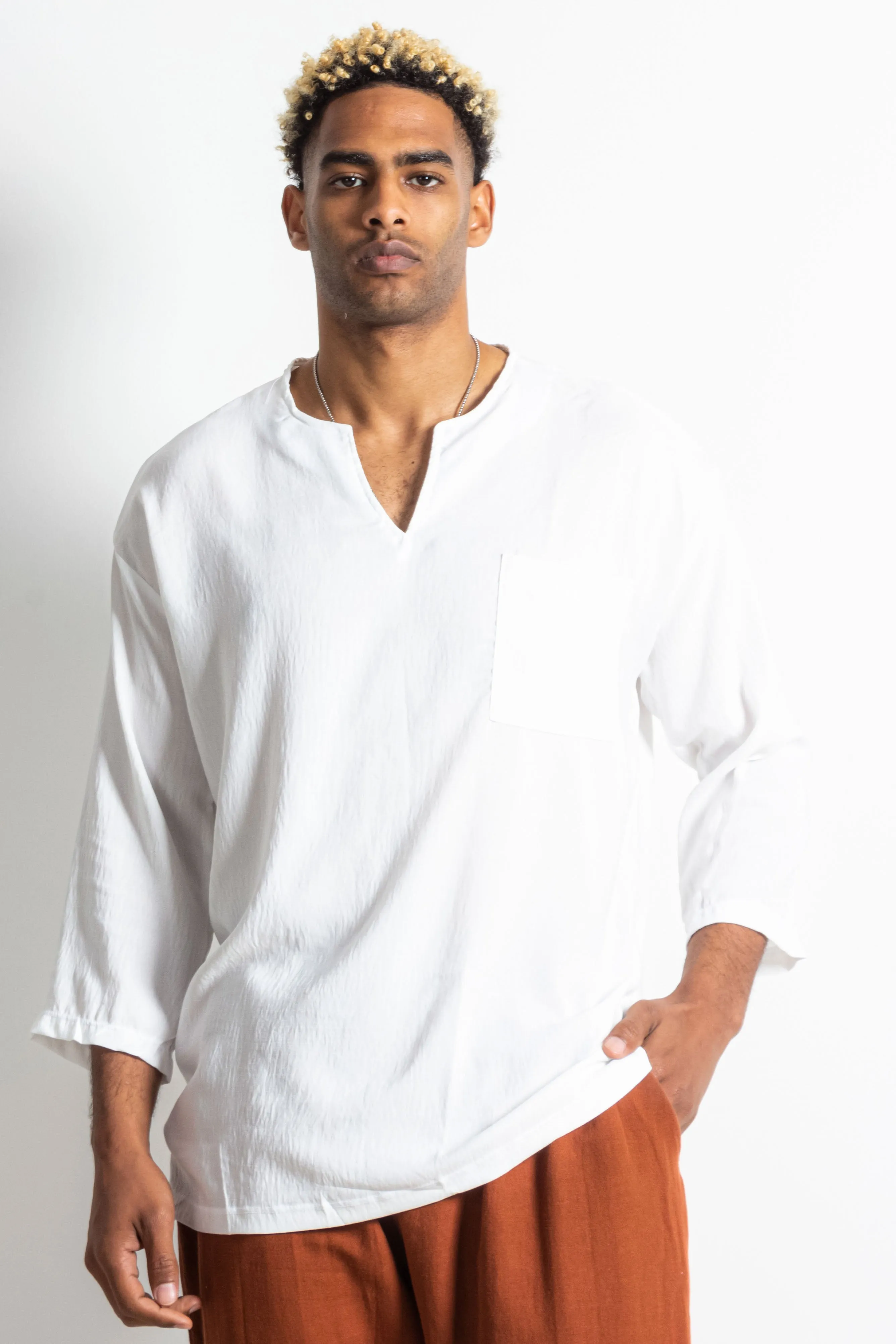 LIGHTWEIGHT LINEN BLEN SHIRT