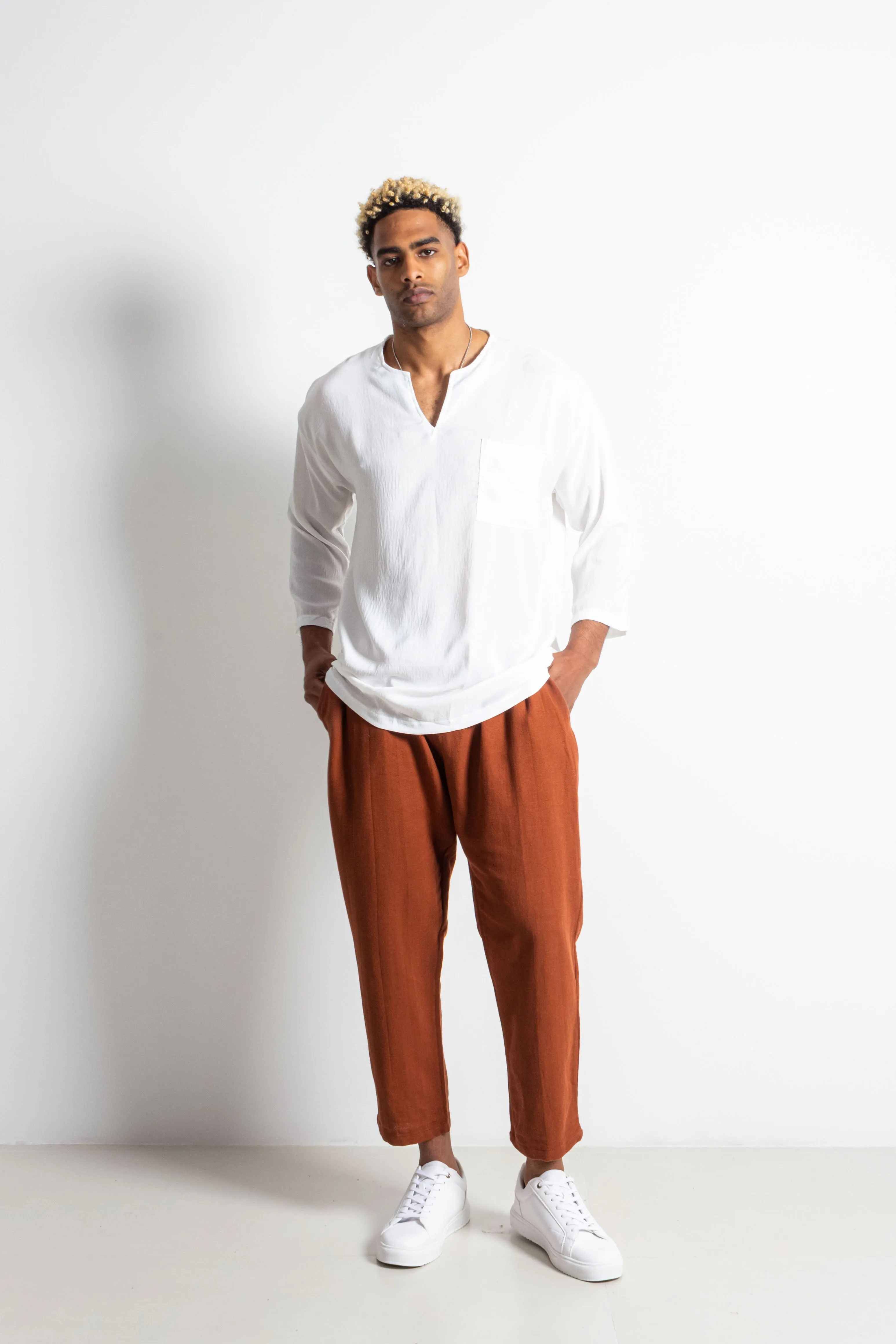 LIGHTWEIGHT LINEN BLEN SHIRT