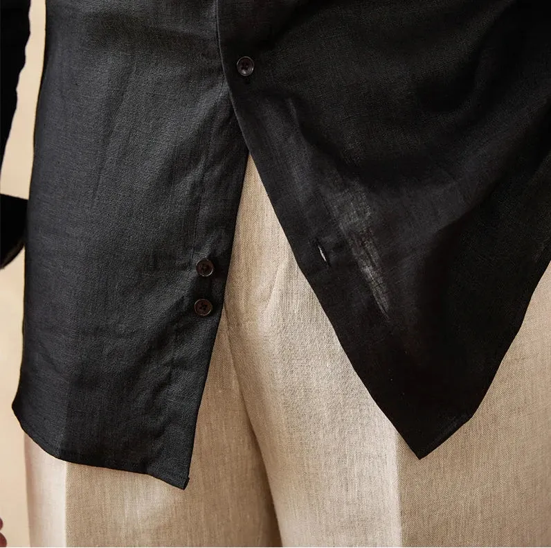 Lightweight linen long-sleeve shirt