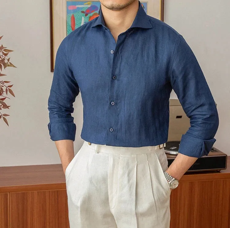 Lightweight linen long-sleeve shirt