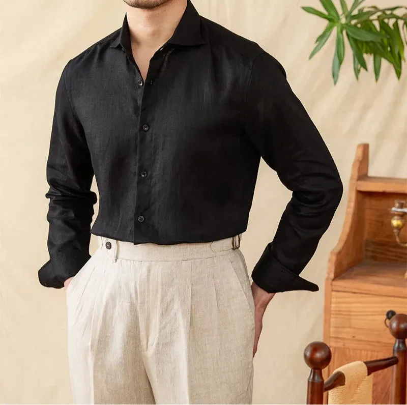 Lightweight linen long-sleeve shirt