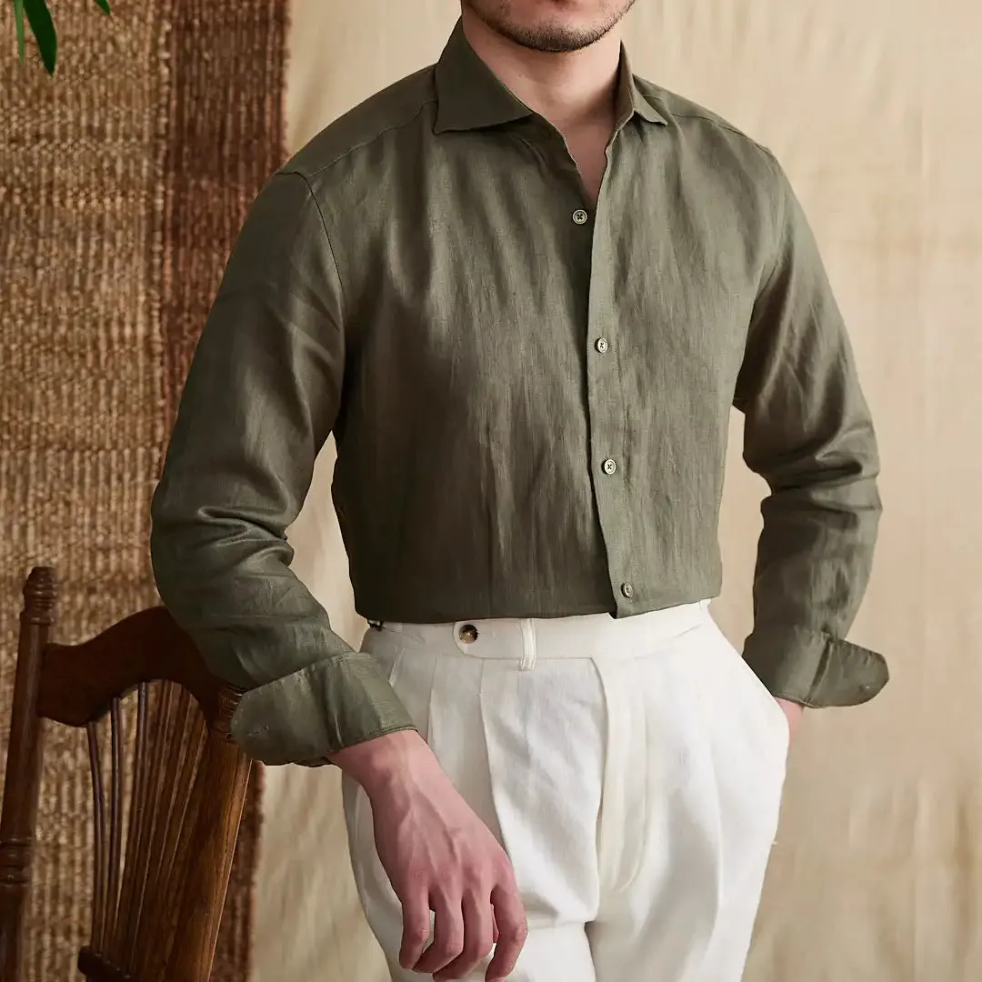 Lightweight linen long-sleeve shirt