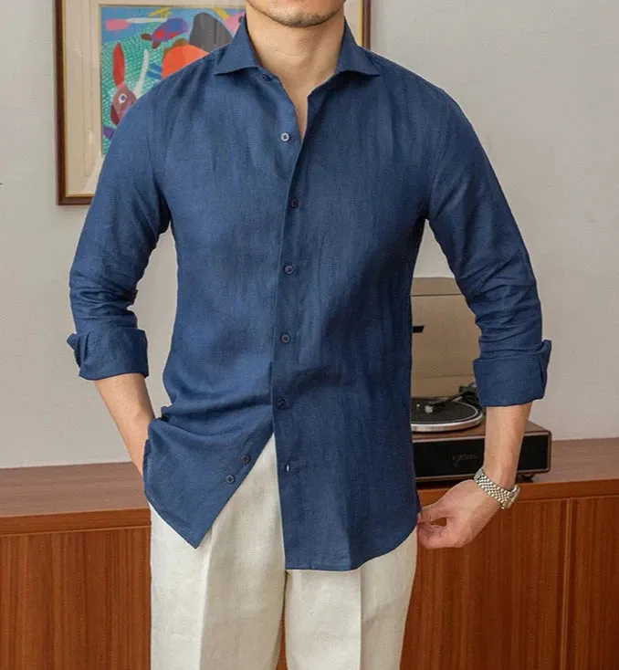 Lightweight linen long-sleeve shirt