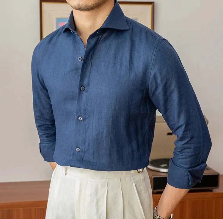 Lightweight linen long-sleeve shirt