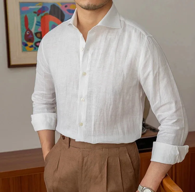 Lightweight linen long-sleeve shirt