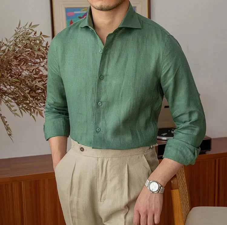 Lightweight linen long-sleeve shirt
