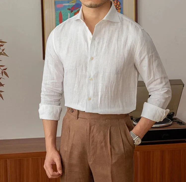 Lightweight linen long-sleeve shirt