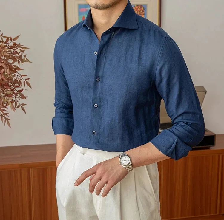 Lightweight linen long-sleeve shirt
