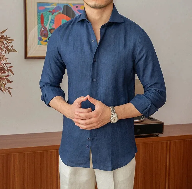 Lightweight linen long-sleeve shirt