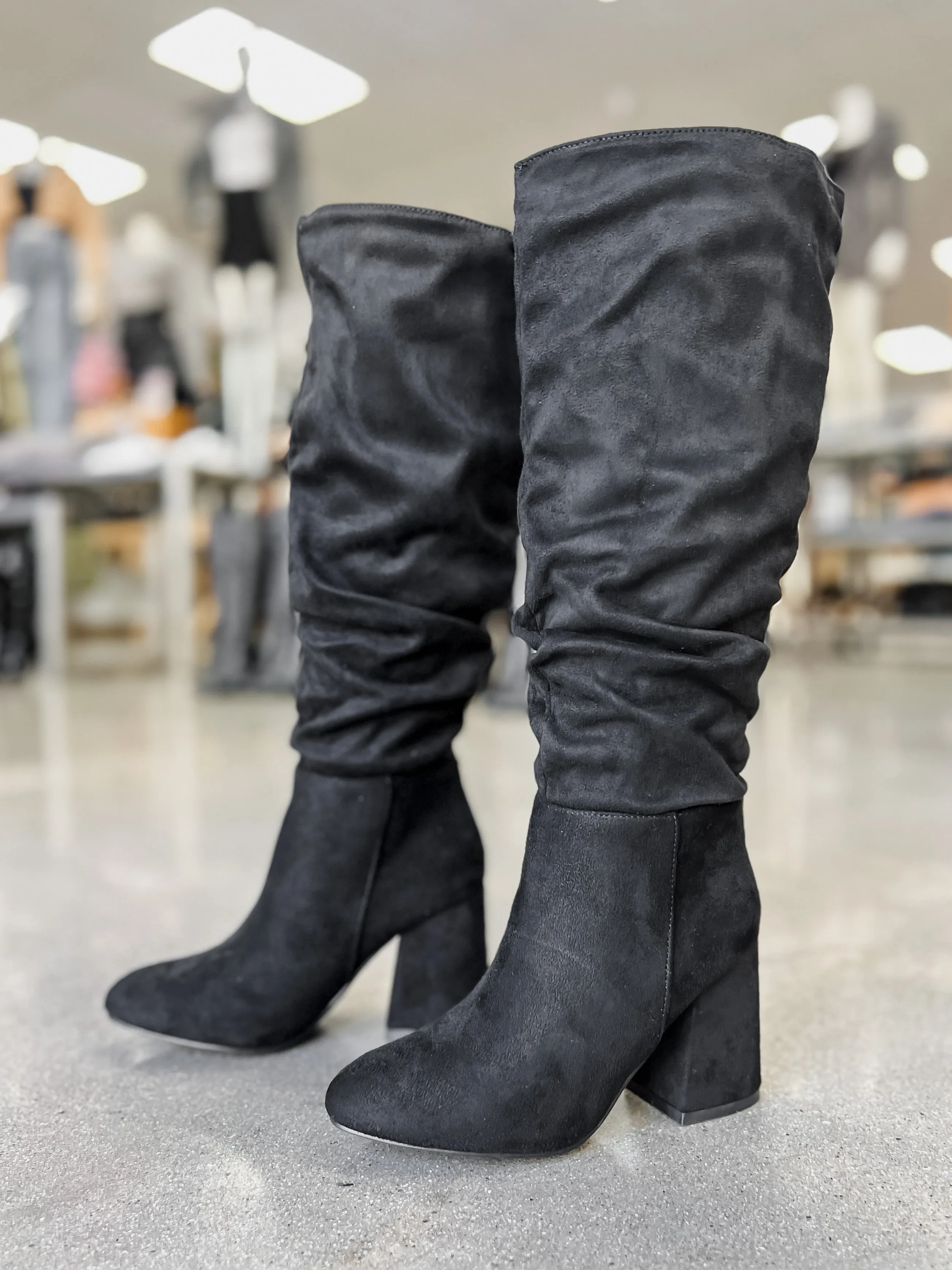 London Suede Knee High Boots