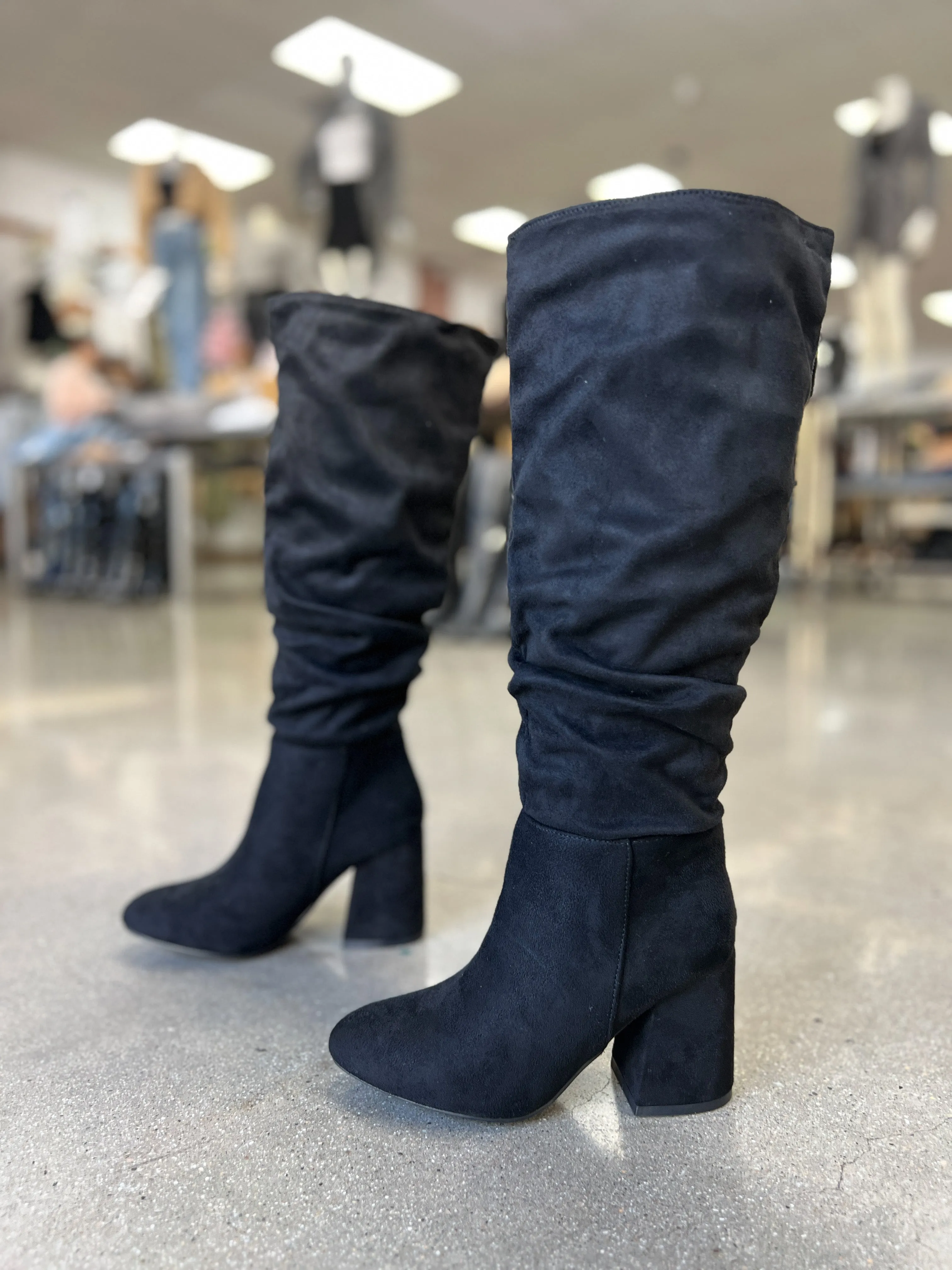 London Suede Knee High Boots