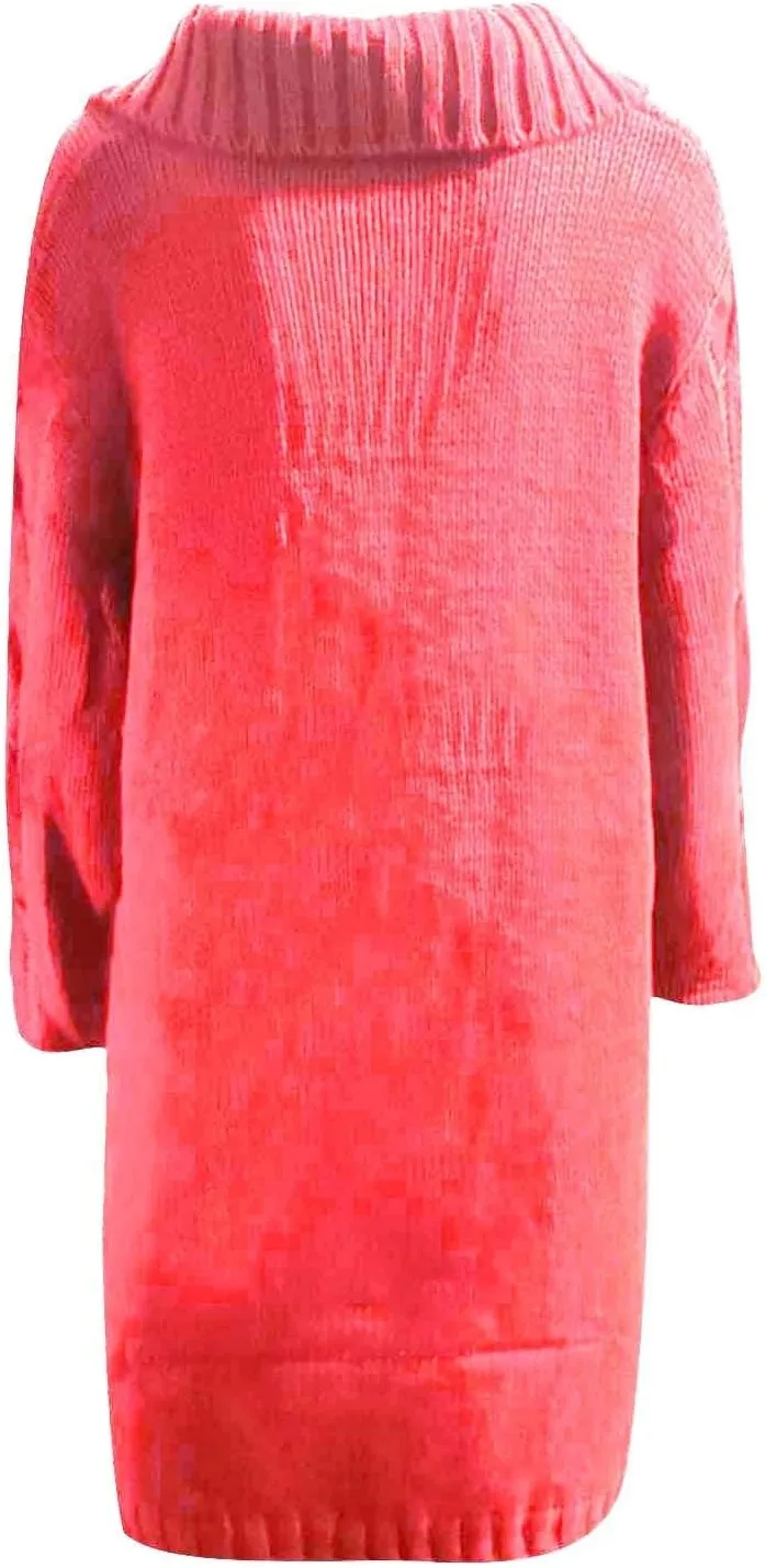Long Sleeve Cable Knit Long Cardigan for Women 2024 Fall Winter Chunky Open Front Button Sweaters with Pockets