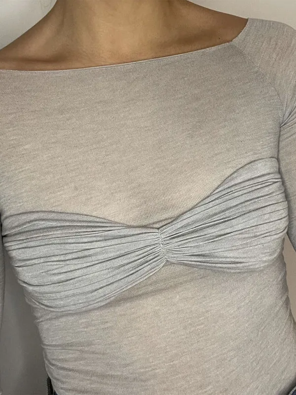 Marianne New Fashion Women's Clothing Lightweight See-Through Neck T-Shirt Top