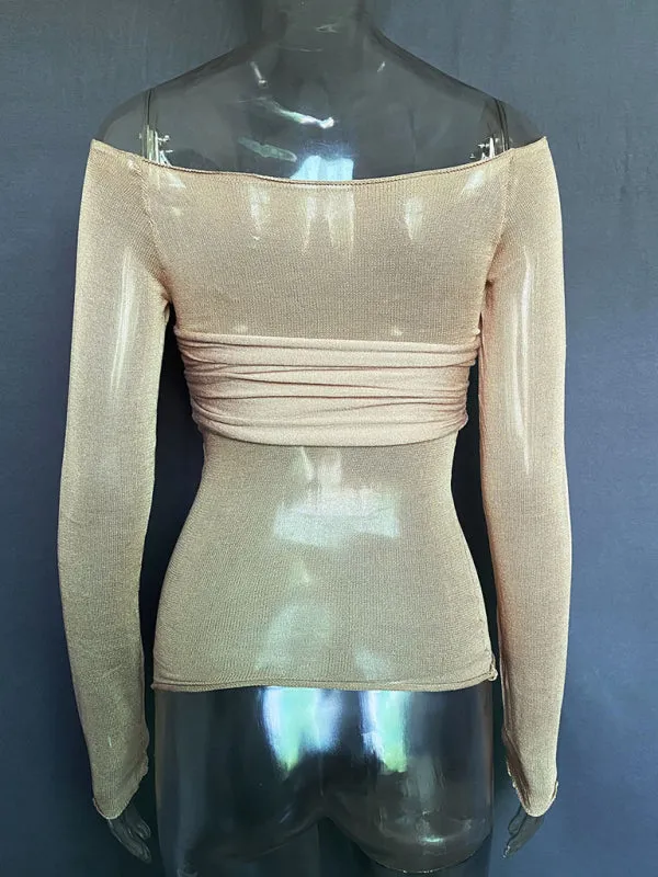 Marianne New Fashion Women's Clothing Lightweight See-Through Neck T-Shirt Top