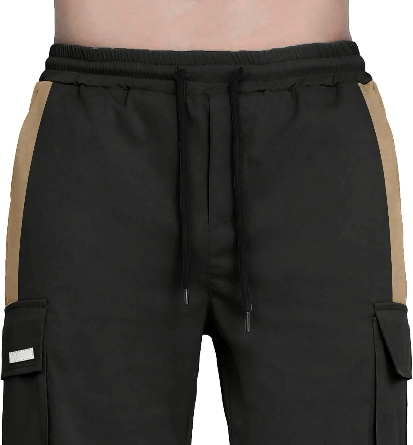 Men's Cargo Pants with Pockets Hat Multi Woven Pocket Foot Rope Solid Pants Gear Men's Hiking Tactical Sweatpants