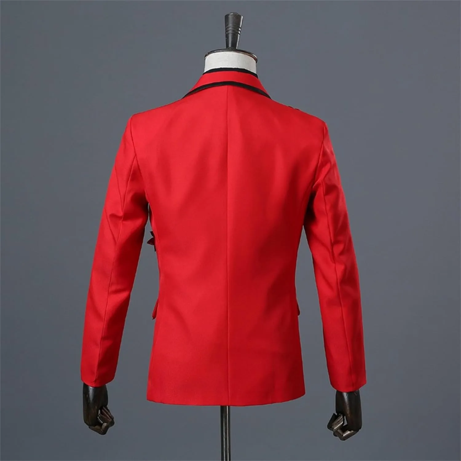 Men's Embroidered Blazer Collar Formal Suit 1 Button Fashion Tuxedo Suits Slim Fit Print Suit Jacket and Pants Set
