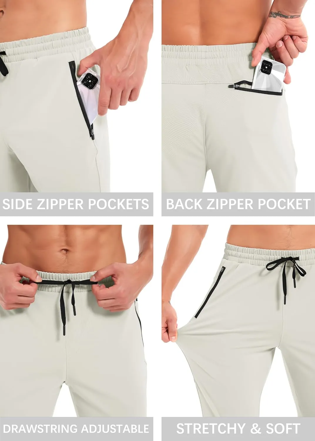 Men's Hiking Sweatpants Joggers Athletic Pants Stretch Workout Jogging Running Gym Traning Track Pants