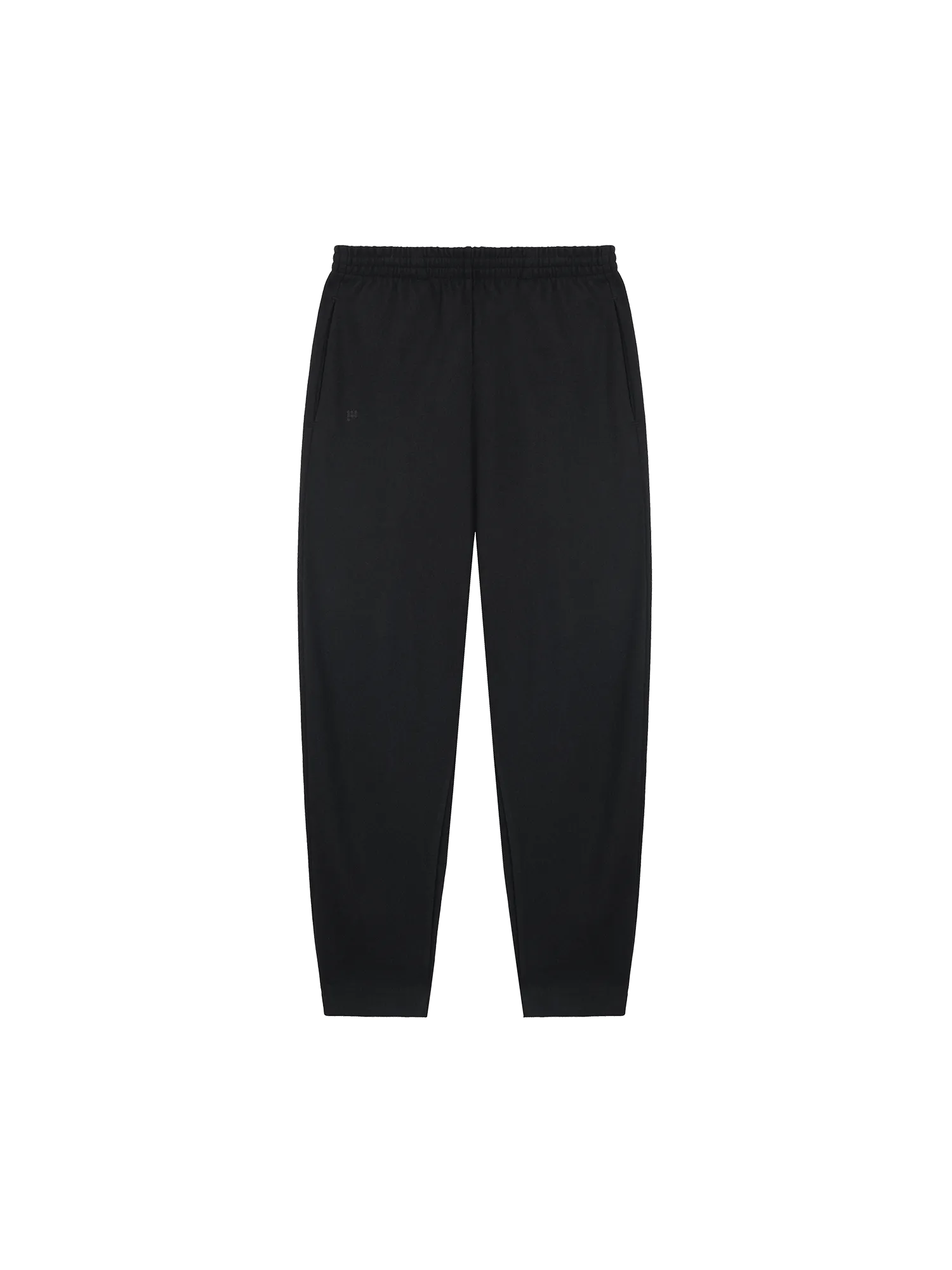 Mens Recycled Wool Jersey Barrel-Leg Track Pants—black