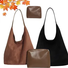 Modavo Suede Tote Bag for Women, Modavo Suede Bag, Suede Shoulder Bag Women's Suede Purse Vintage Top Handle Bag
