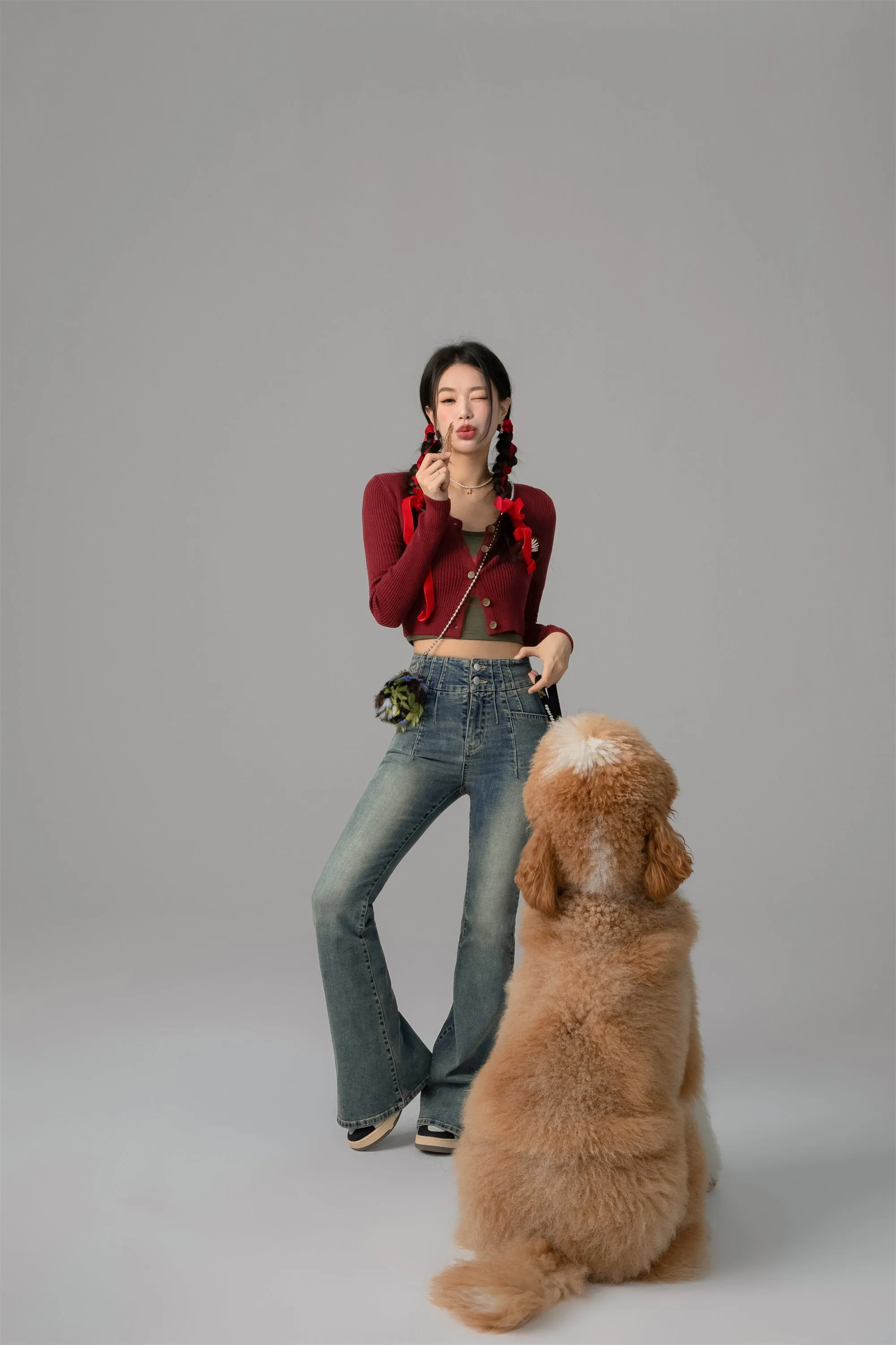 On The Upside Stone Washed Bootcut Jeans