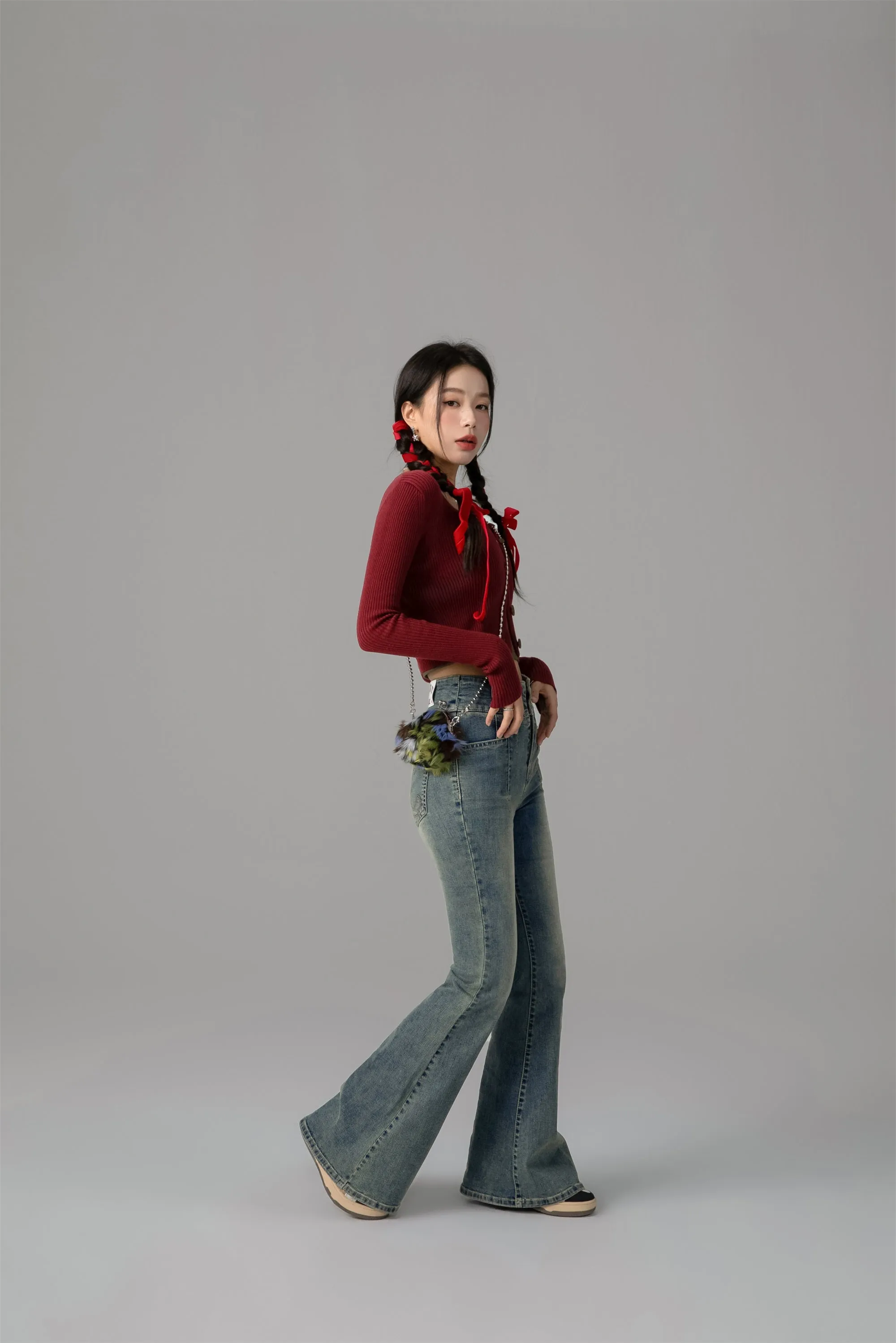 On The Upside Stone Washed Bootcut Jeans