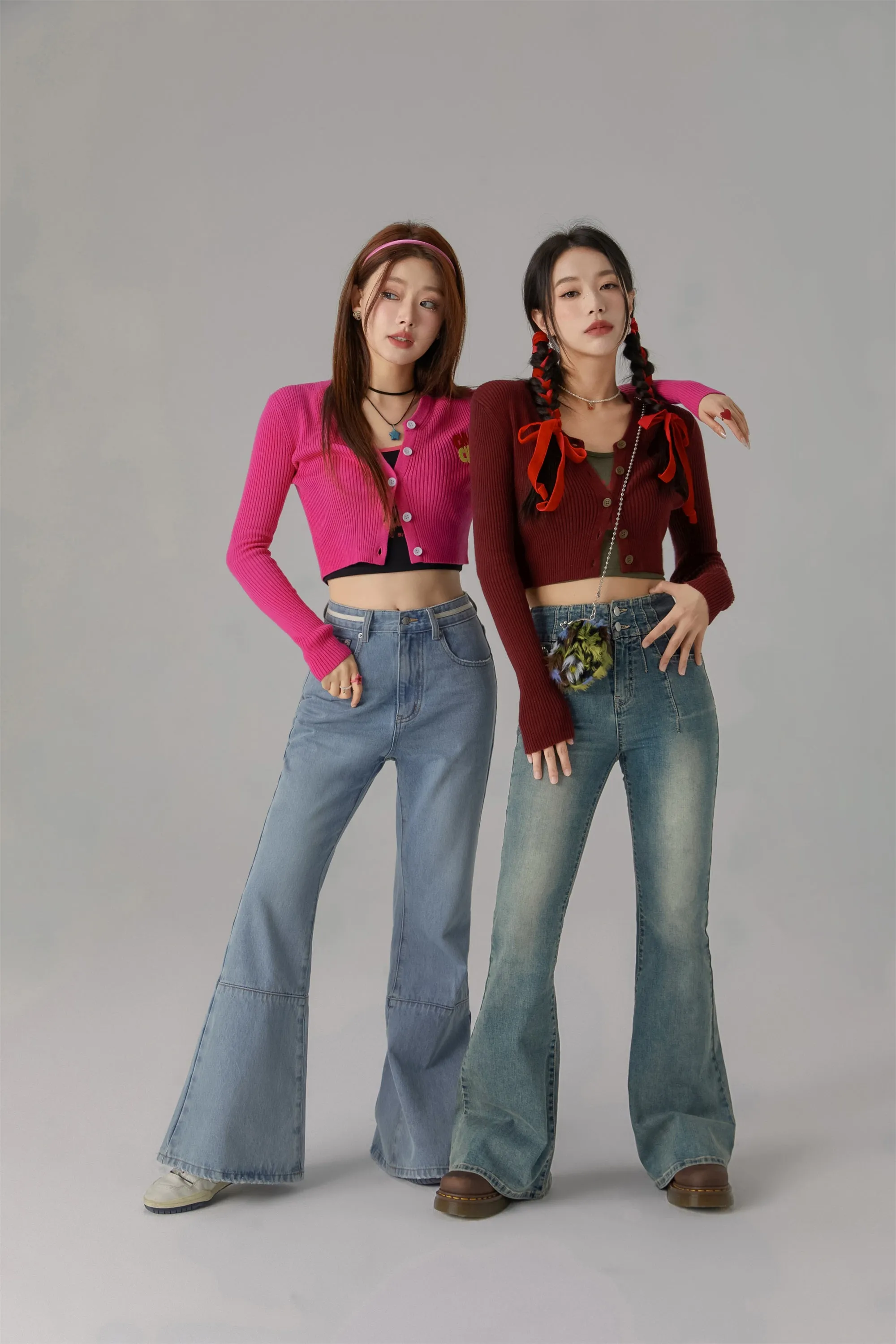 On The Upside Stone Washed Bootcut Jeans