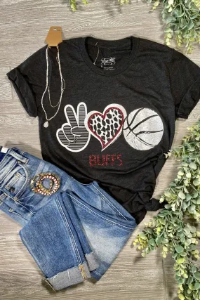 Peace Love Basketball BUFFS Tee