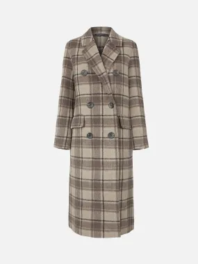 Plaid Double Breasted Longline Coat