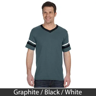 Psi Upsilon V-Neck Jersey with Striped Sleeves - 360 - TWILL