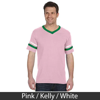 Psi Upsilon V-Neck Jersey with Striped Sleeves - 360 - TWILL