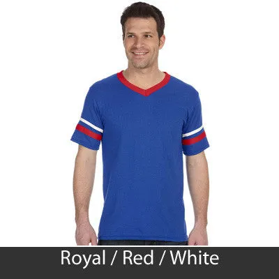 Psi Upsilon V-Neck Jersey with Striped Sleeves - 360 - TWILL