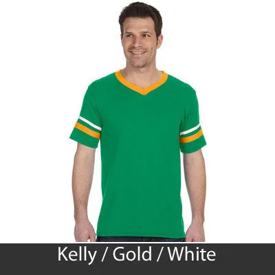 Psi Upsilon V-Neck Jersey with Striped Sleeves - 360 - TWILL