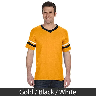 Psi Upsilon V-Neck Jersey with Striped Sleeves - 360 - TWILL