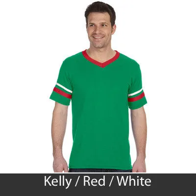 Psi Upsilon V-Neck Jersey with Striped Sleeves - 360 - TWILL
