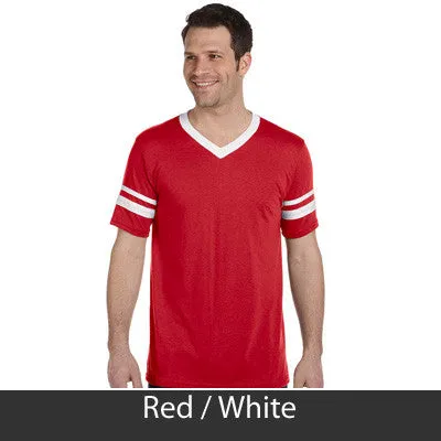 Psi Upsilon V-Neck Jersey with Striped Sleeves - 360 - TWILL
