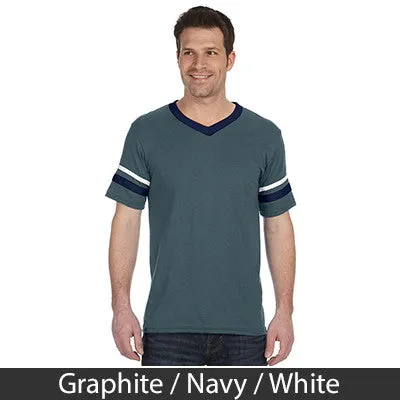 Psi Upsilon V-Neck Jersey with Striped Sleeves - 360 - TWILL