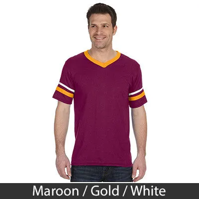 Psi Upsilon V-Neck Jersey with Striped Sleeves - 360 - TWILL