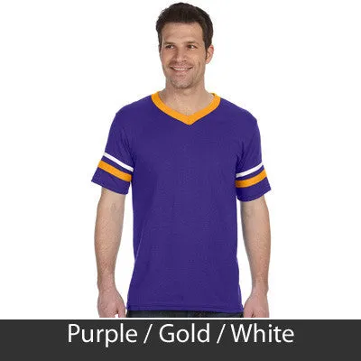 Psi Upsilon V-Neck Jersey with Striped Sleeves - 360 - TWILL