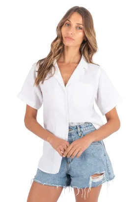 Revere White SS Linen T-shirt