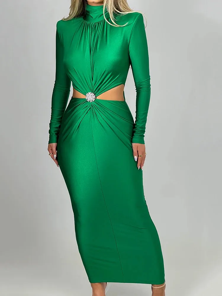 Sapphire Long Sleeve Party Dress