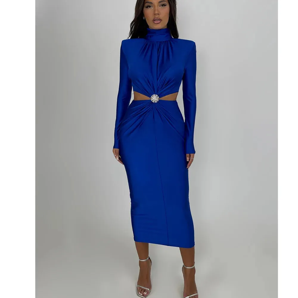 Sapphire Long Sleeve Party Dress