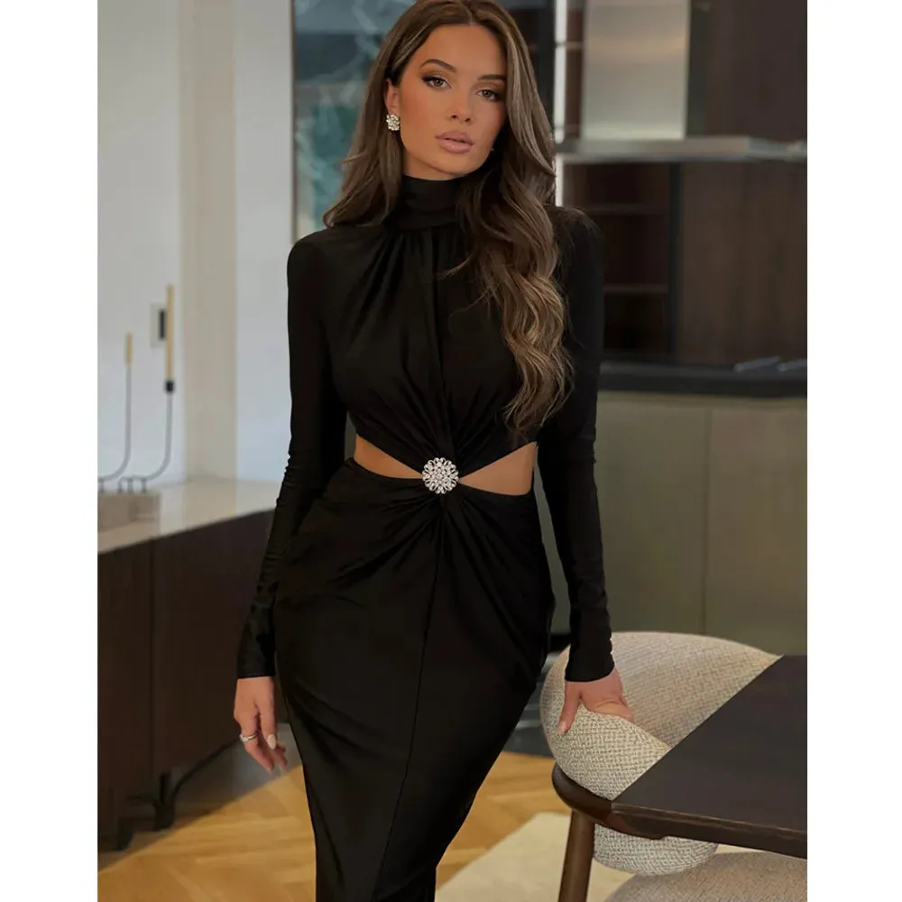 Sapphire Long Sleeve Party Dress
