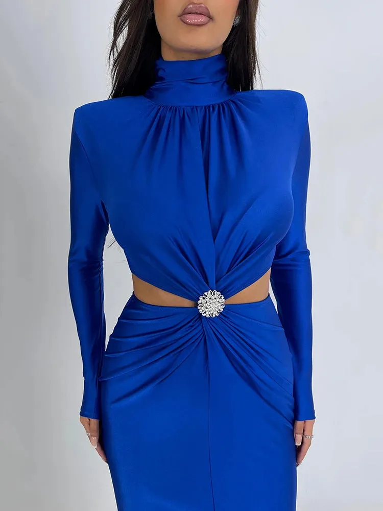 Sapphire Long Sleeve Party Dress