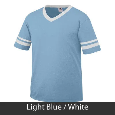 Sigma Lambda Gamma V-Neck Jersey with Striped Sleeves - 360 - TWILL