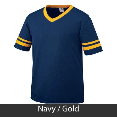Sigma Lambda Gamma V-Neck Jersey with Striped Sleeves - 360 - TWILL